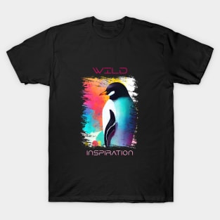 Penguin Wild Nature Animal Colors Art Painting T-Shirt